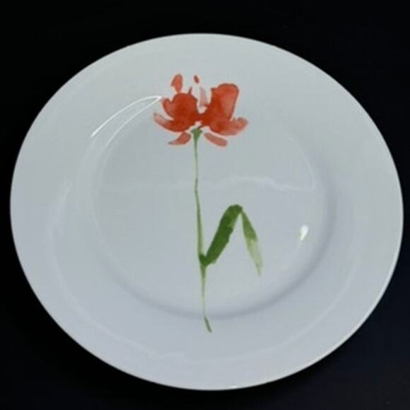 Pier 1 Imports, Dessert Plate, Porcelain, Floral poppy, SOLD SEPARATELY - Picture 1 of 5